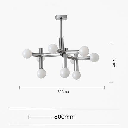 Lustre design en métal chromé style art décoratif — LZ4X9P
