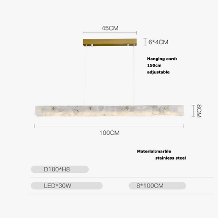 Lustre LED dimmable en marbre et acier inoxydable pour intérieur — LZ4P7XQ