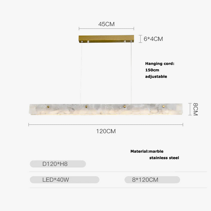 Lustre LED dimmable en marbre et acier inoxydable pour intérieur — LZ4P7XQ