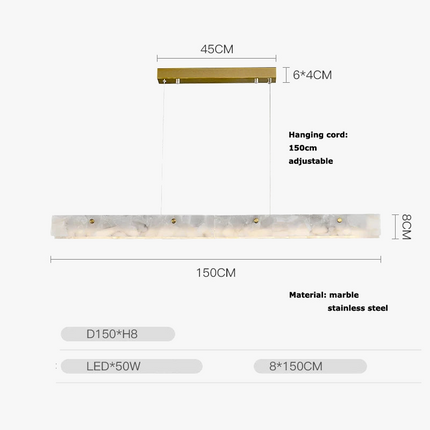 Lustre LED dimmable en marbre et acier inoxydable pour intérieur — LZ4P7XQ