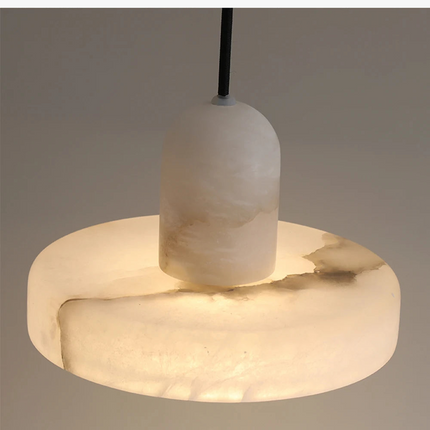 Lustre en marbre espagnol avec structure en cuivre pour restaurant et B&B — LZ4X9T