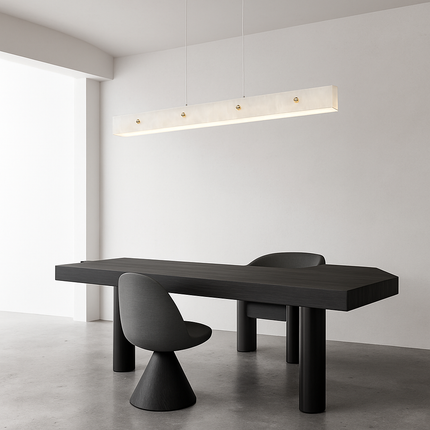 Lustre dimmable LED en marbre et acier inoxydable — LZ4X9P2