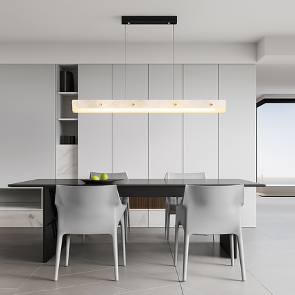 Lustre dimmable LED en marbre et acier inoxydable — LZ4X9P2