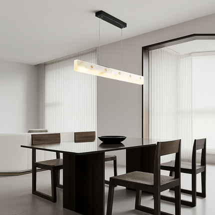 Lustre dimmable LED en marbre et acier inoxydable — LZ4X9P2