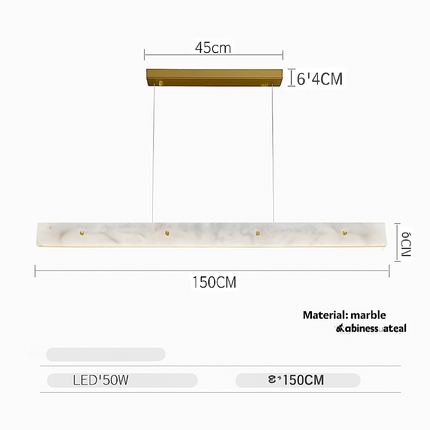 Lustre dimmable LED en marbre et acier inoxydable — LZ4X9P2