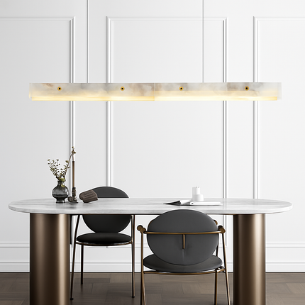 Lustre dimmable LED en marbre et acier inoxydable — LZ4X9P2