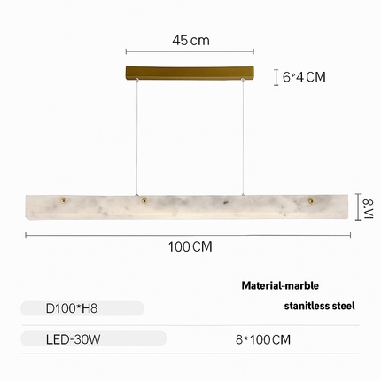 Lustre dimmable LED en marbre et acier inoxydable — LZ4X9P2