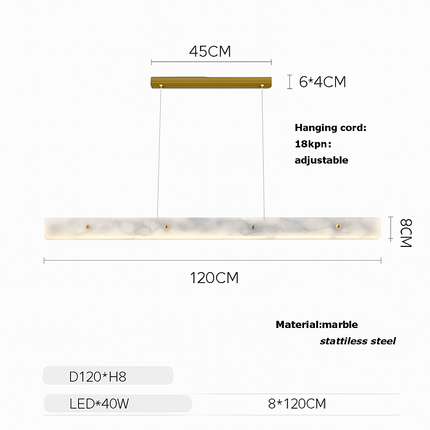 Lustre dimmable LED en marbre et acier inoxydable — LZ4X9P2