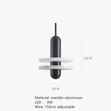Lustre en marbre naturel style nordique pour intérieur élégant — LZ7D3X