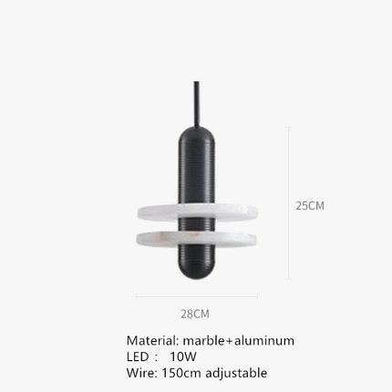 Lustre en marbre naturel style nordique pour intérieur élégant — LZ7D3X