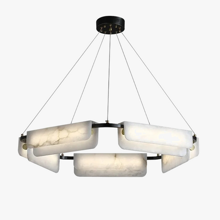 Lustre moderne en marbre naturel et cuivre lumineux — LZ4X9P2