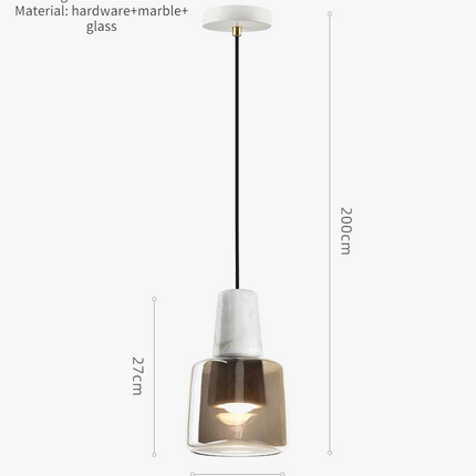 Lustre en marbre naturel style nordique pour bar et salon — LZ4X9T2