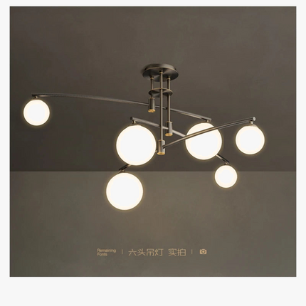 Lustre intérieur en or avec globe en verre — LZ4X9M2