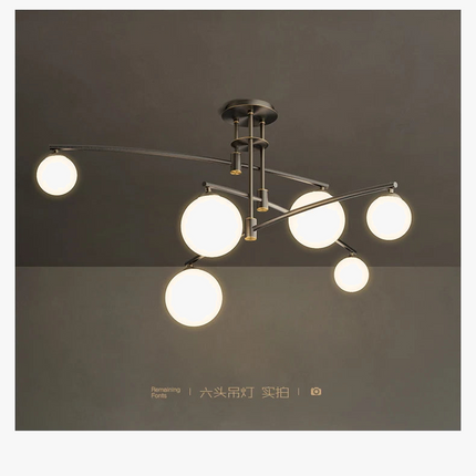 Lustre intérieur en or avec globe en verre — LZ4X9M2