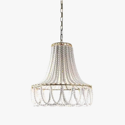 lustre en perles de bois style bohème nordique et rural américain