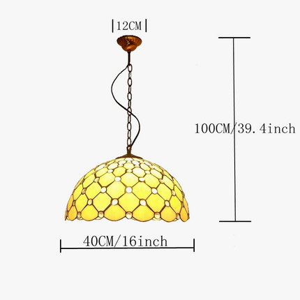 Lustre rétro en perles de cristal pour éclairage élégant — LZ4X9P