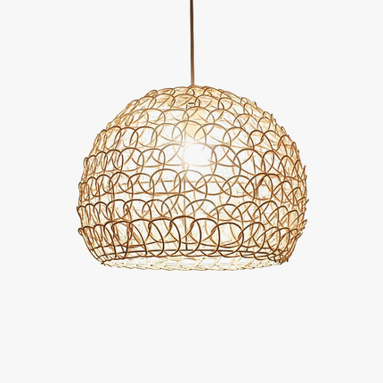 Lustre suspension en rotin tissé main style chinois moderne — LZ4X9P2