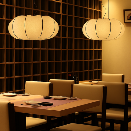 Lustre en soie style nordique wabi sabi pour intérieur moderne — LZ4X9T1