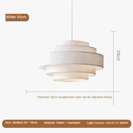 Lustre suspension en tissu pour éclairage minimaliste personnalisé — LZ4X9M