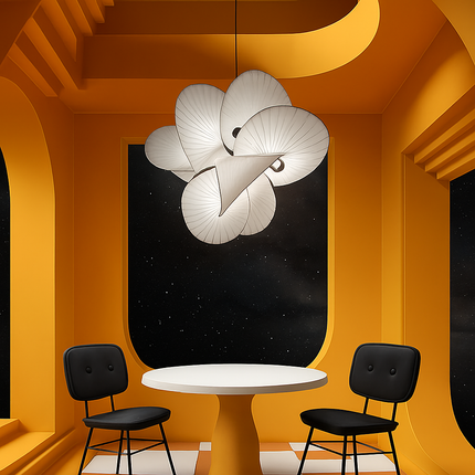 Lustre en tissu avec fil réglable pour éclairage intérieur — LZ7D9Q