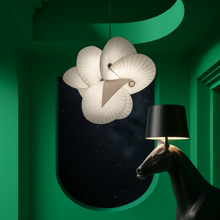 Lustre en tissu avec fil réglable pour éclairage intérieur — LZ7D9Q