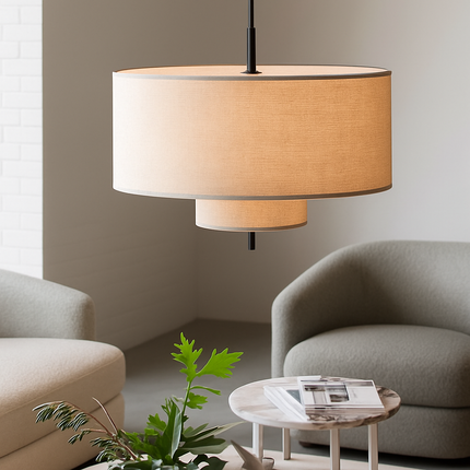 Lustre suspension en tissu fait main style rétro polyvalent — LZ7D9X