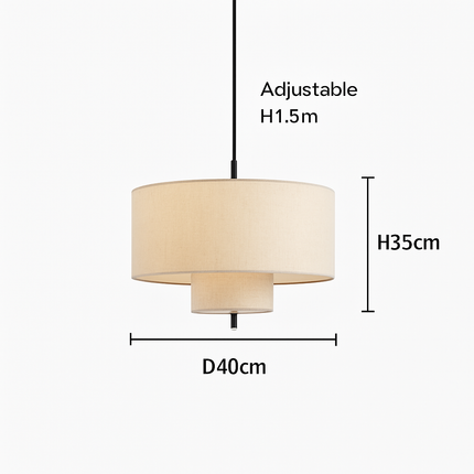 Lustre suspension en tissu fait main style rétro polyvalent — LZ7D9X