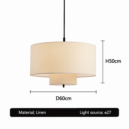 Lustre suspension en tissu fait main style rétro polyvalent — LZ7D9X