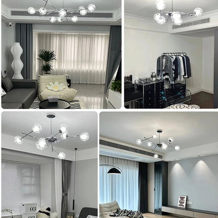 Lustre en verre clair style Bauhaus pour hôtel — LZ4G7XQ