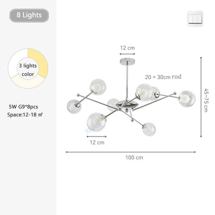 Lustre en verre clair style Bauhaus pour hôtel — LZ4G7XQ