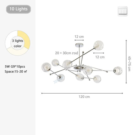 Lustre en verre clair style Bauhaus pour hôtel — LZ4G7XQ