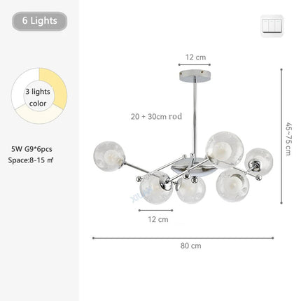 Lustre en verre clair style Bauhaus pour hôtel — LZ4G7XQ