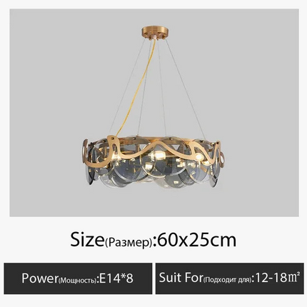Lustre suspension en verre effet brume nordique — LZ4X9T2
