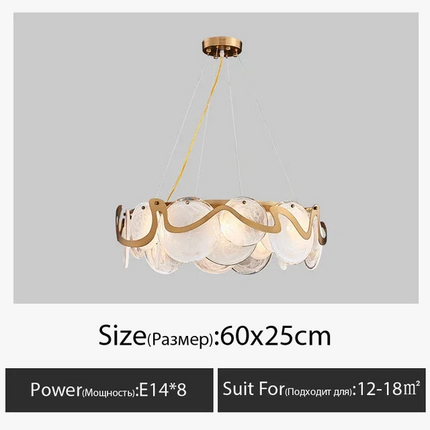 Lustre suspension en verre effet brume nordique — LZ4X9T2