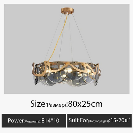 Lustre suspension en verre effet brume nordique — LZ4X9T2