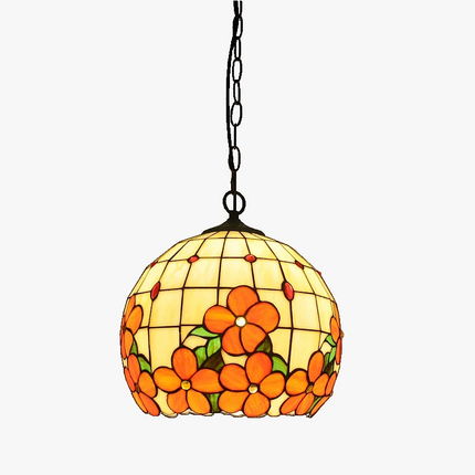Lustre en verre à motifs floraux style Tiffany pour éclairage élégant — LZ4X9B