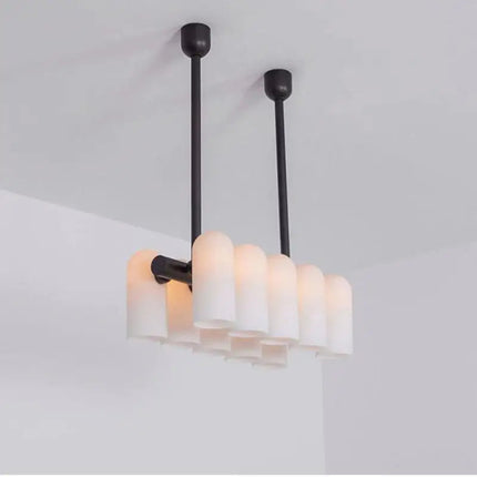Lustre suspension en verre laiteux au design moderne élégant — LZ4X9J