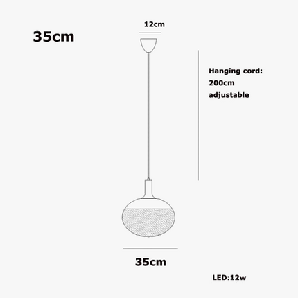 Lustre suspension en verre mat pour éclairage intérieur moderne — LZ4X9P