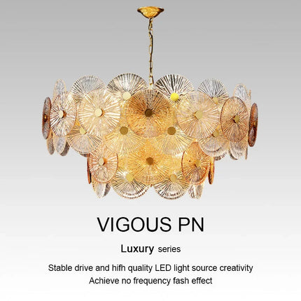 Lustre en verre moderne avec éclairage LED élégant — LZ4D7Q9