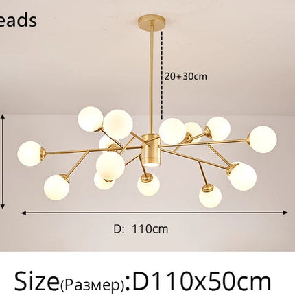 Lustre suspension en verre design haricot magique nordique — LZ4XJ9