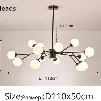 Lustre suspension en verre design haricot magique nordique — LZ4XJ9