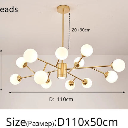 Lustre suspension en verre design haricot magique nordique — LZ4XJ9