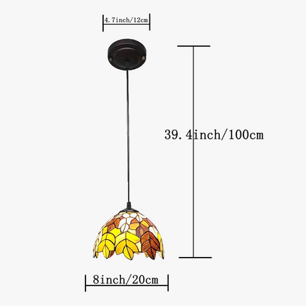 Lustre en verre style Tiffany pour cafés et restaurants rétro — LZ4QJ9