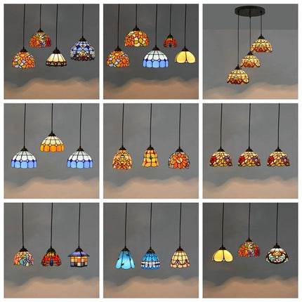 Lustre en verre style Tiffany rétro pour intérieur méditerranéen — LZ4X9P