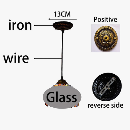Lustre en verre style Tiffany rétro pour intérieur méditerranéen — LZ4X9P