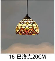 Lustre en verre style Tiffany rétro pour intérieur méditerranéen — LZ4X9P