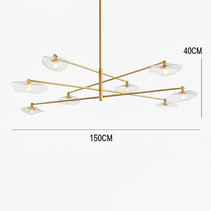 Suspension lustre en verre avec hauteur réglable en métal — LZ4P9XJ