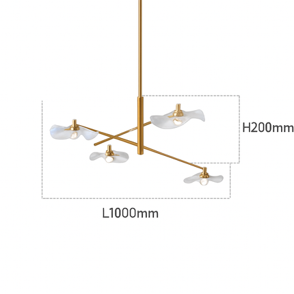 Suspension lustre en verre avec hauteur réglable en métal — LZ4P9XJ