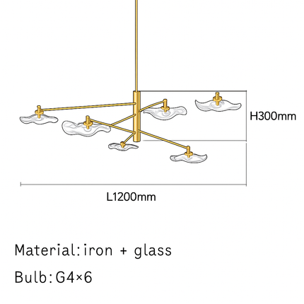 Suspension lustre en verre avec hauteur réglable en métal — LZ4P9XJ