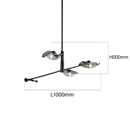 Suspension lustre en verre avec hauteur réglable en métal — LZ4P9XJ
